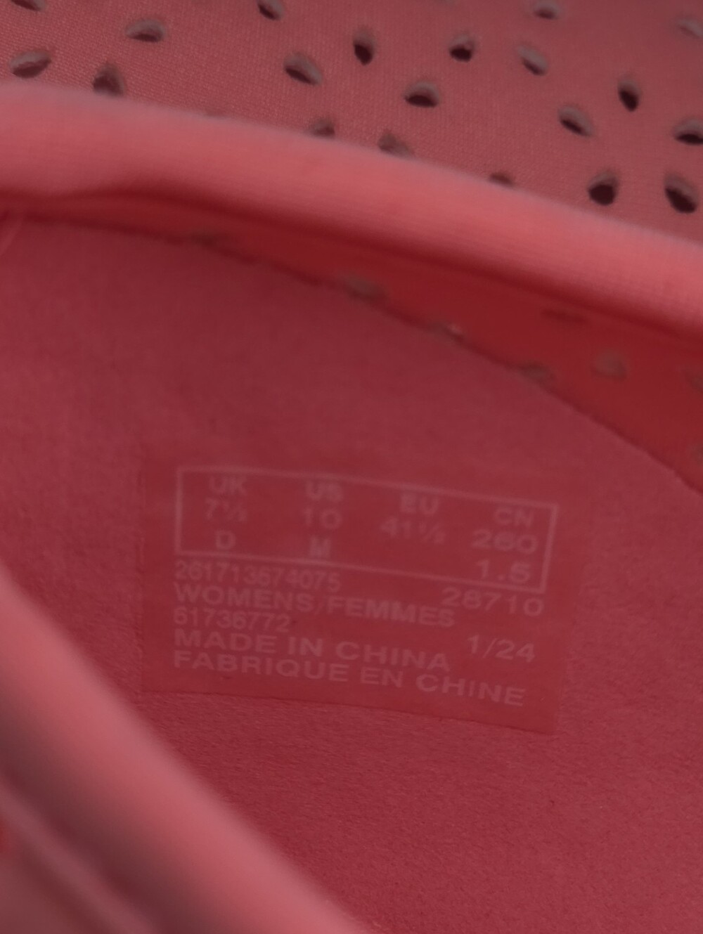 Clarks Breeze Emily Coral Pink Perforated Slip‑On Loafers W 10 - Picture 13 of 15